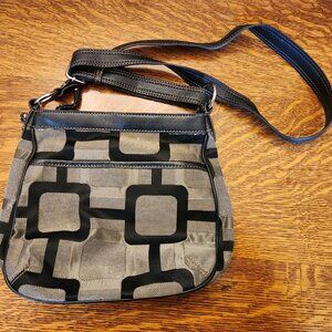 Dark Brown and Tan Nine West Crossbody Purse